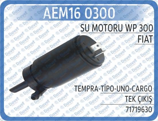 AEM 160300 Su Motoru Tempra-Tipo-Uno Tek Cikis